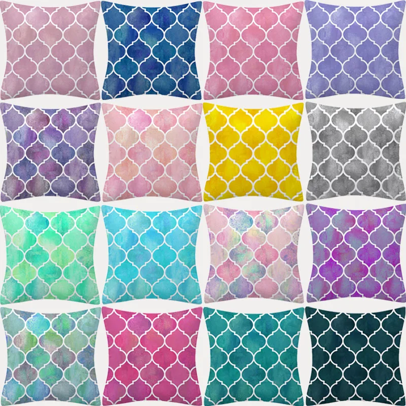 

Geometric Pillowcase Simplicity Line Decorative Sofa Cushions Throw Pillows Cushion Cover Pink Pillow Cover Polyester Home Decor