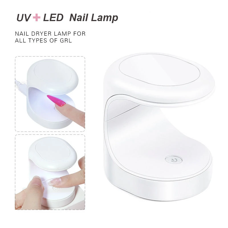 

Nail Lamp Mini Phototherapy Lamp Portable USB Nail Dryers LED Therapy Sun Light Dryer for Single Finger Nail Polish Curing Gel
