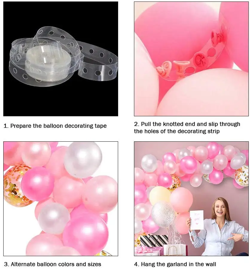 Шар гирлянда арочный комплект 118 шт. розовый розовое золото конфетти вечерние