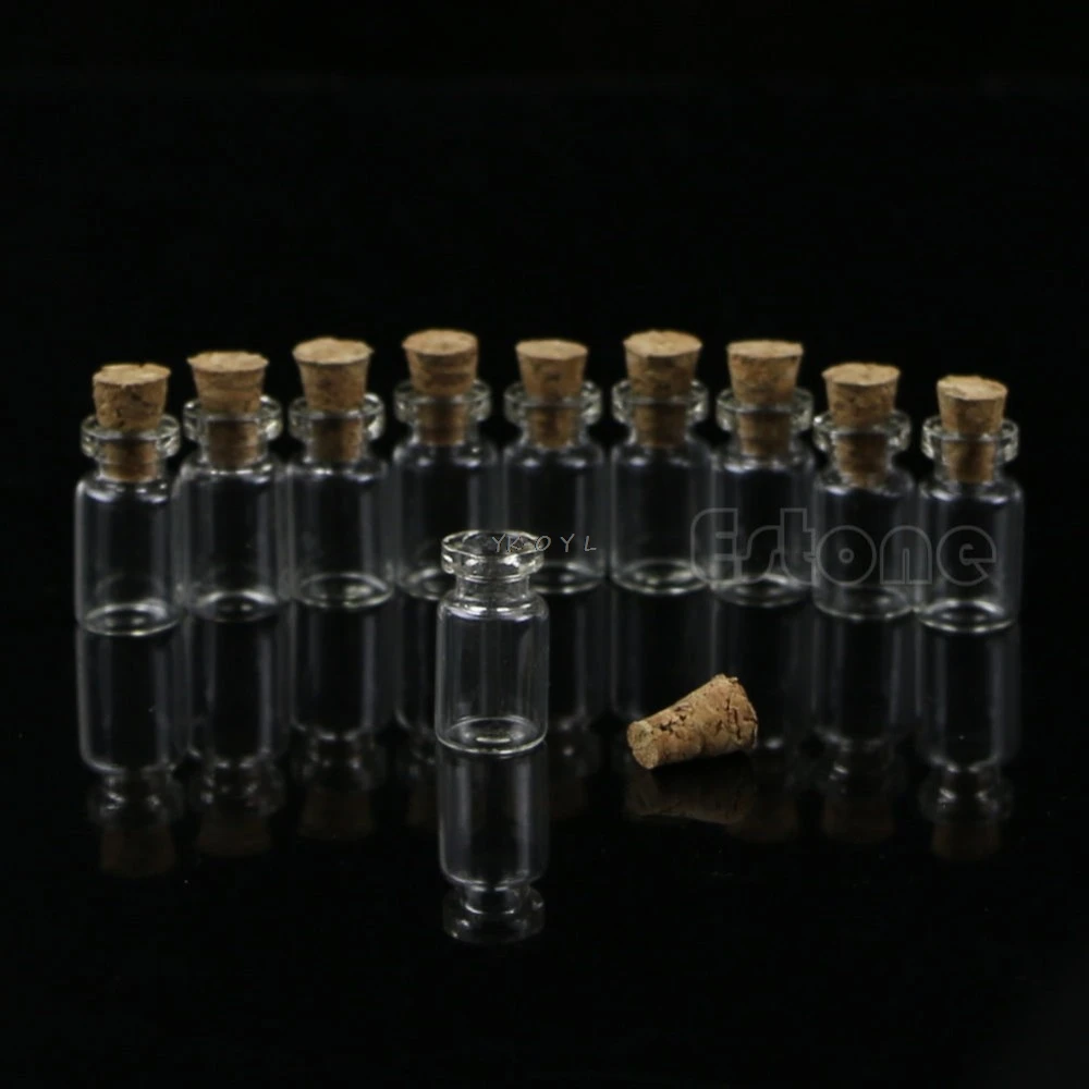 

Hot Sale 10pcs 0.5mL Mini Small Tiny Clear Cork Stopper Glass Bottles Vials Wholesale