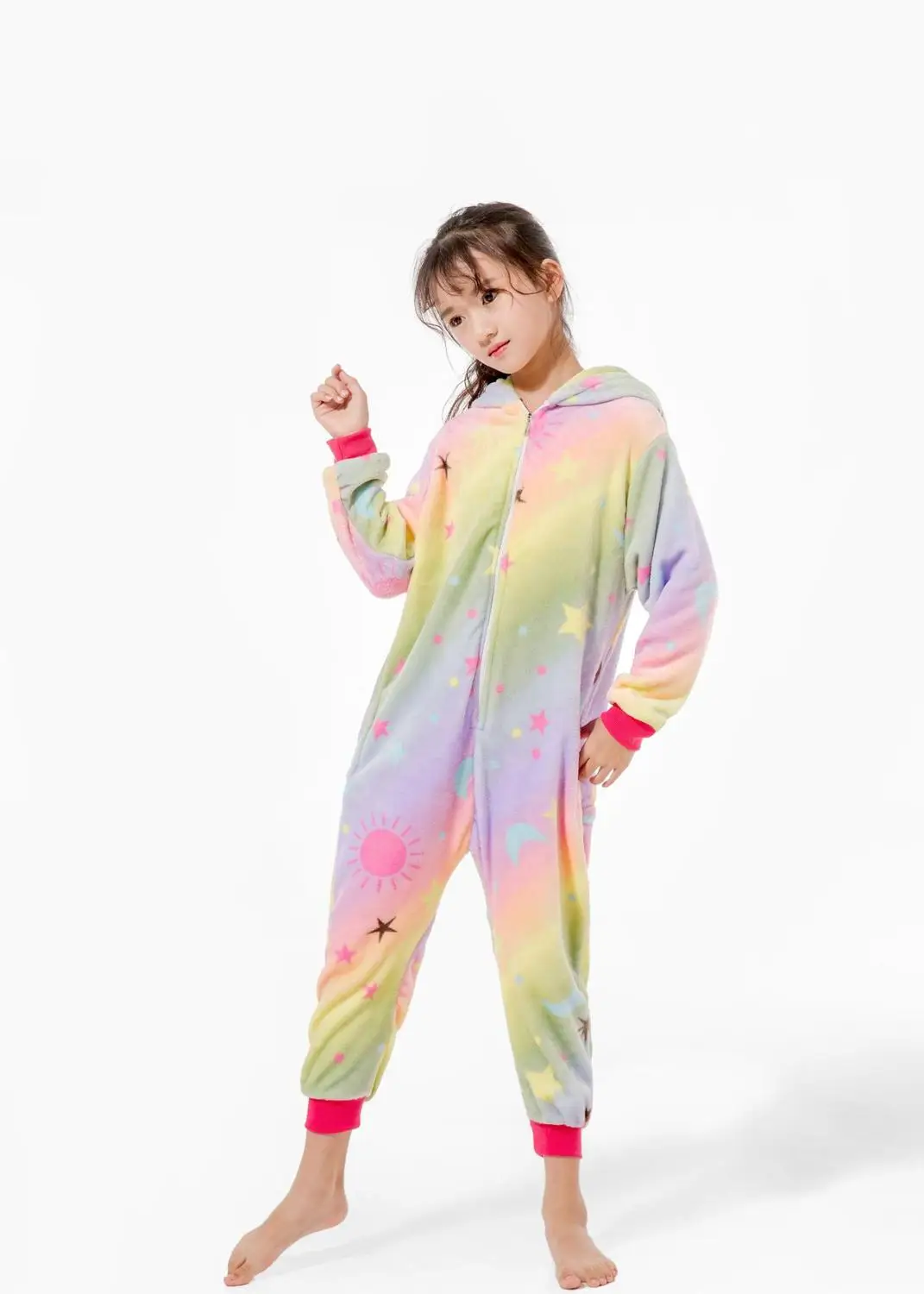 Новые пижамы Kigurumi stitch onesies Рождественская детская зимняя одежда для сна с рисунком животных детские пижамы, белье для детей с капюшоном - Цвет: As shown