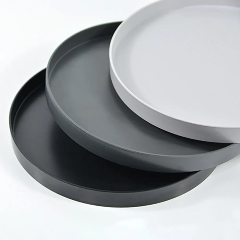 

1 Piece Simple Solid Color Round Storage Tray Portable Bedroom Table Decorative Cosmetics Jewelry Sundries Display Organizer