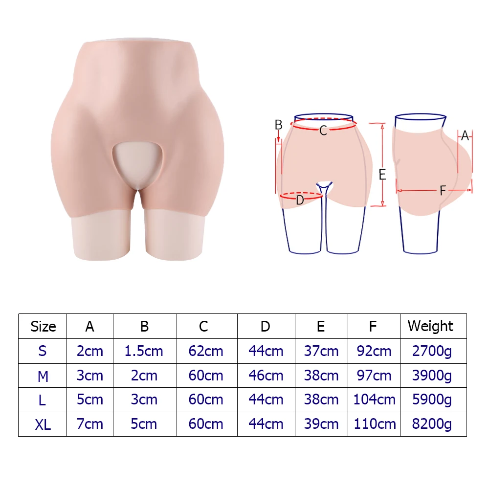Силиконовый поддельный зад богатый ягодицы брюки с посадкой на бедрах трусы