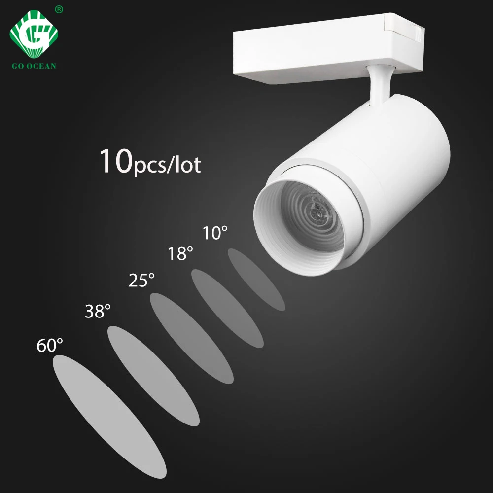 Трековая лампа с регулируемым углом луча 12 Вт/20 Вт/30 Вт монолитный блок