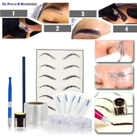 microblading practice skin handmade pen makeup eyebrow tattoo needle pigment kit 2020 new tattoo sets 1226 bc