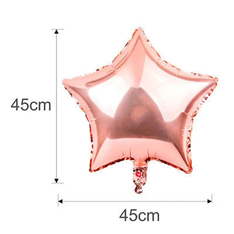 

14pcs/Set Rose Gold 18inch Foil Heart Star Balloon for Baby Shower Birthday Party Wedding Decorations Confetti Globos