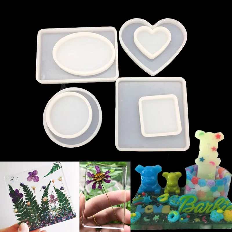 Popular8 стилей силиконовые геометрические пластины блюдо дисплей полимерная форма