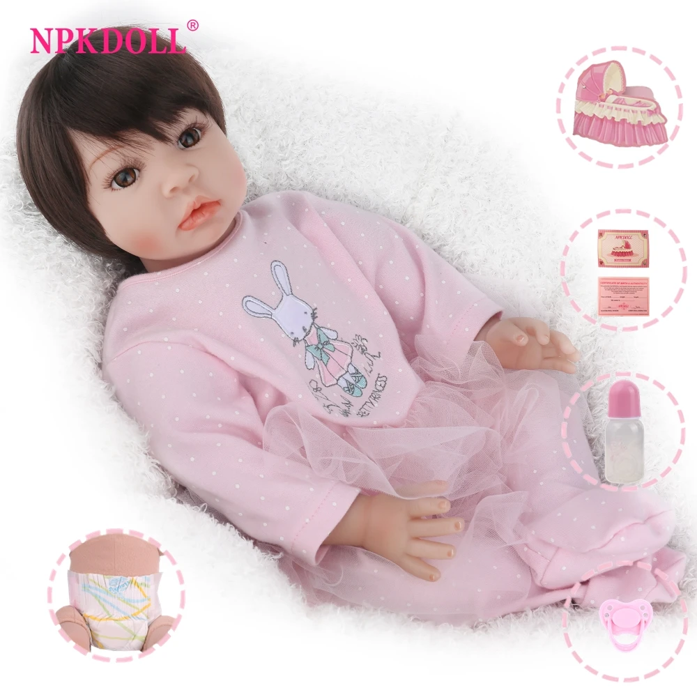 

Original NPKDOLL baby toy reborn soft silicone dolls 22inch 55cm newborn girl reborn toddler dolls children's gift