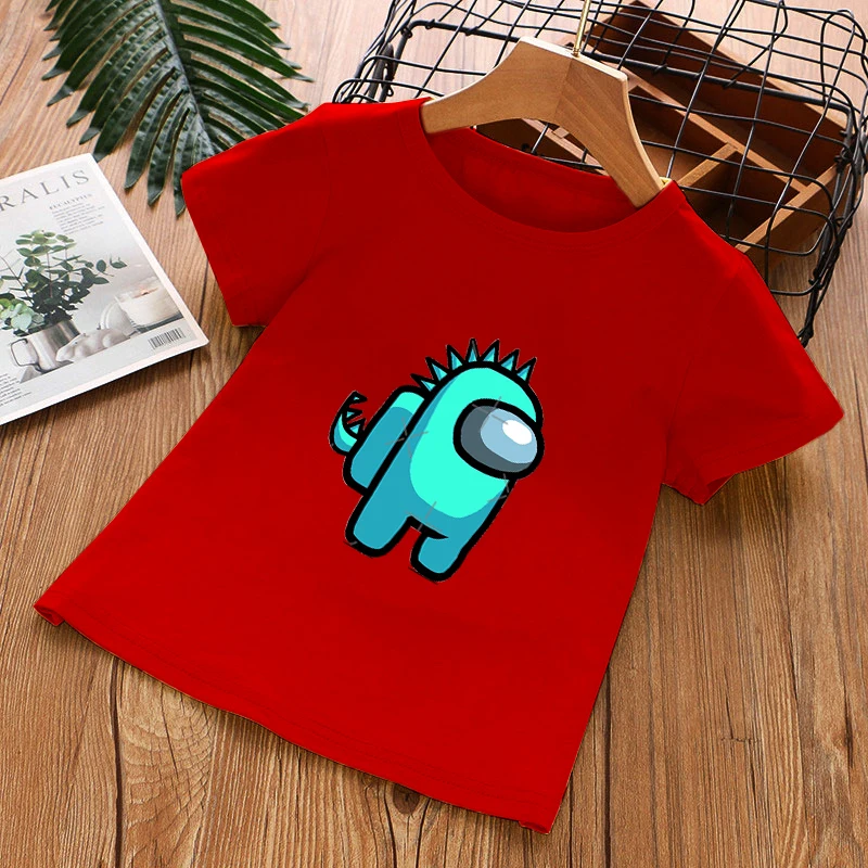 

Summer clothes children's clothes t-shirts between us game themed t-shirts fun clothes toddler boys girls t-shirts loose fit