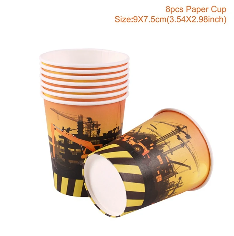 Paper Cup HUIRAN строительные воздушные шары для грузовиков Автомобили 1 год первый день рождения мальчик воздушный шар детский душ мальчик воздушные шары детский душ баллон - Цвет: Paper Cup