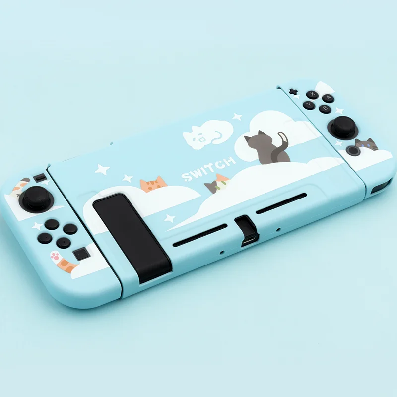 

Geekshare Nintendo Switch Case Nebula Cat Cartoon Cute Clouds Fairy League Soft TPU Cover Back Grip Shell For Nintendo Switch