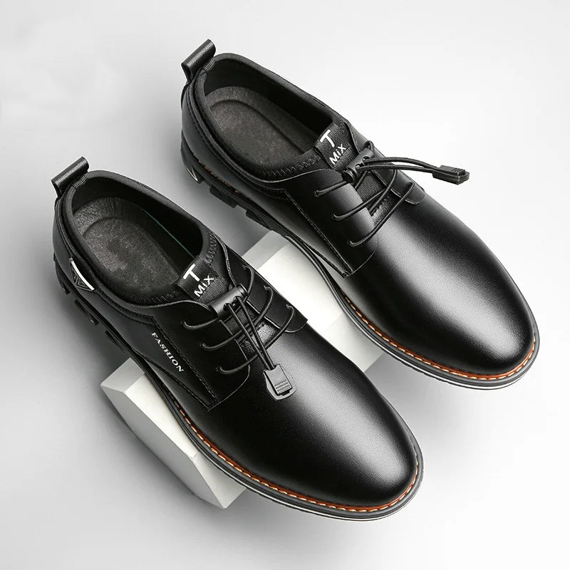

My-Love 2020 New Men Formal Shoes Cowhide Leather Shoes Men Comfortable Low-top British Casual Single Shoes Plus Size 48