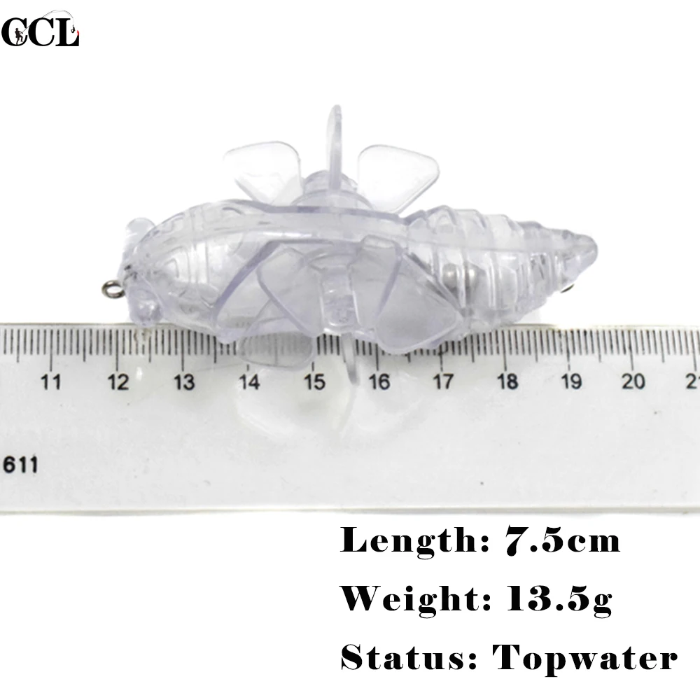 CCLTBA 10 шт./лот пустая приманка Topwater Cicada 7 5 см 13 3 г плавающая Неокрашенная насекомое
