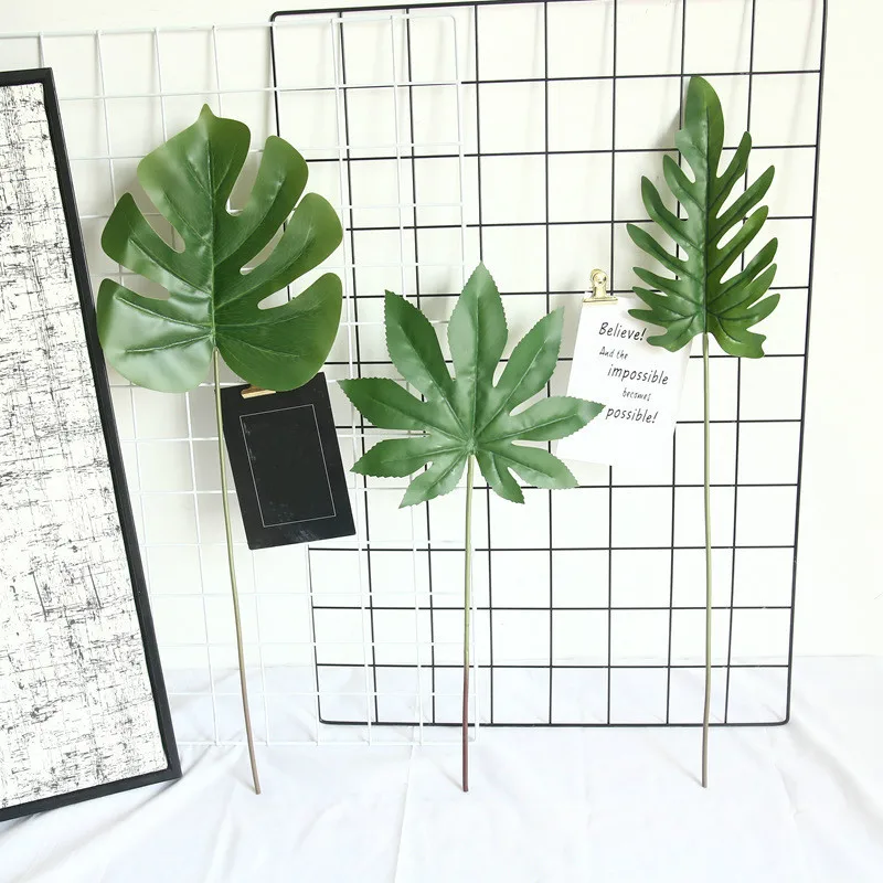 Зеленые искусственные растения Monstera Planta ненастоящие листья пальмы для