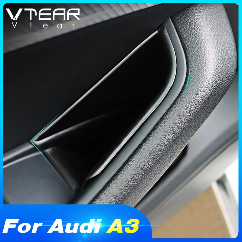 Vtear для Audi A3 дверной ящик хранения Abs контейнер подлокотник крышка интерьера