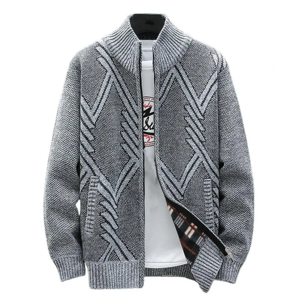 

Autumn Winter Men's Sweater Coat Faux Fur Wool Sweater Jackets Men Zipper Knitted Thick Coat Warm Casual Knitwear Cardigan Coat