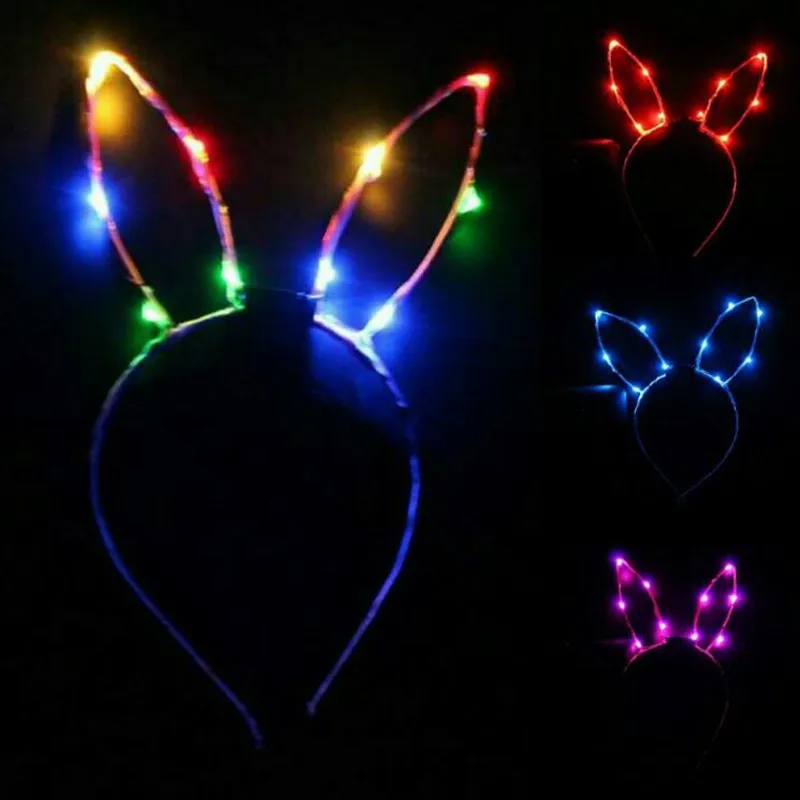 Женская повязка на голову с заячьими ушками для девочек сияющий головной убор