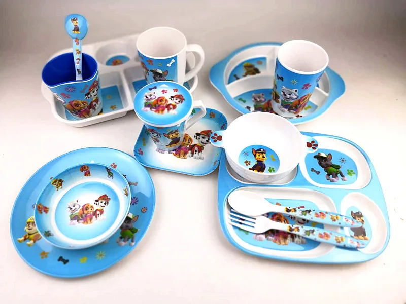 Paw Patrol детские ложки тарелка мультяшная фигурка собачий патруль команда посуда