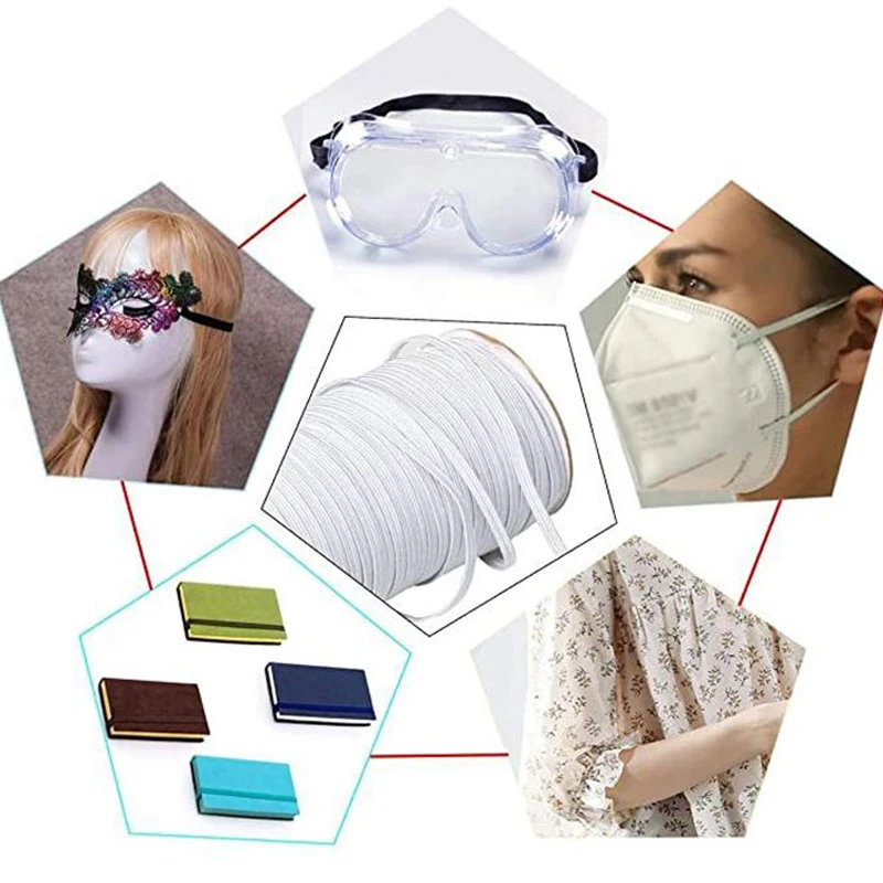 Эластичные ленты 3-12 мм пояс для одежды белый черный высокая эластичность 5/10