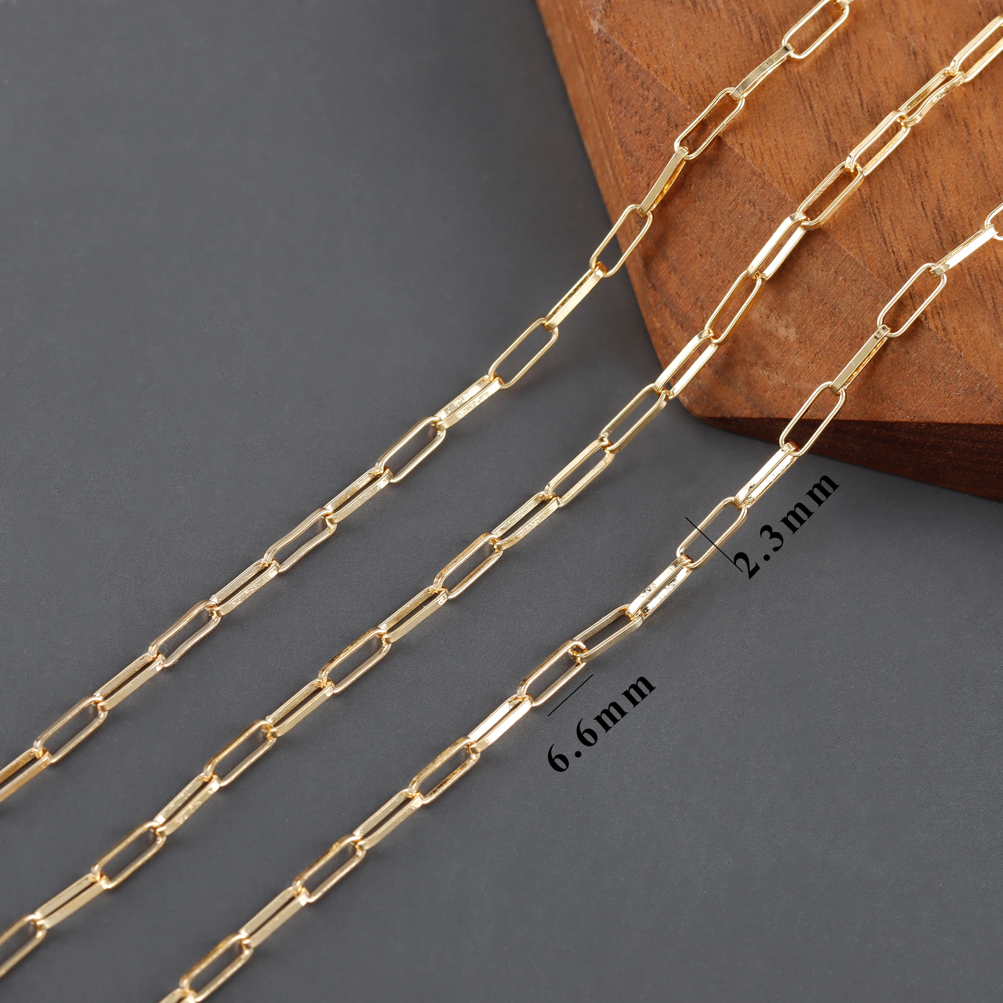 Украшения для ювелирных изделий из металла меди с покрытием 18-каратным золотом, без никеля, прошедшие проверку по REACH, цепочка для создания браслета или ожерелья, 1 м/лот.