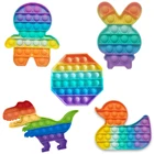Фиджет-игрушка в виде Попов животных для детей, кавайная игрушка-антистресс для девочек и мальчиков, случайный цвет
