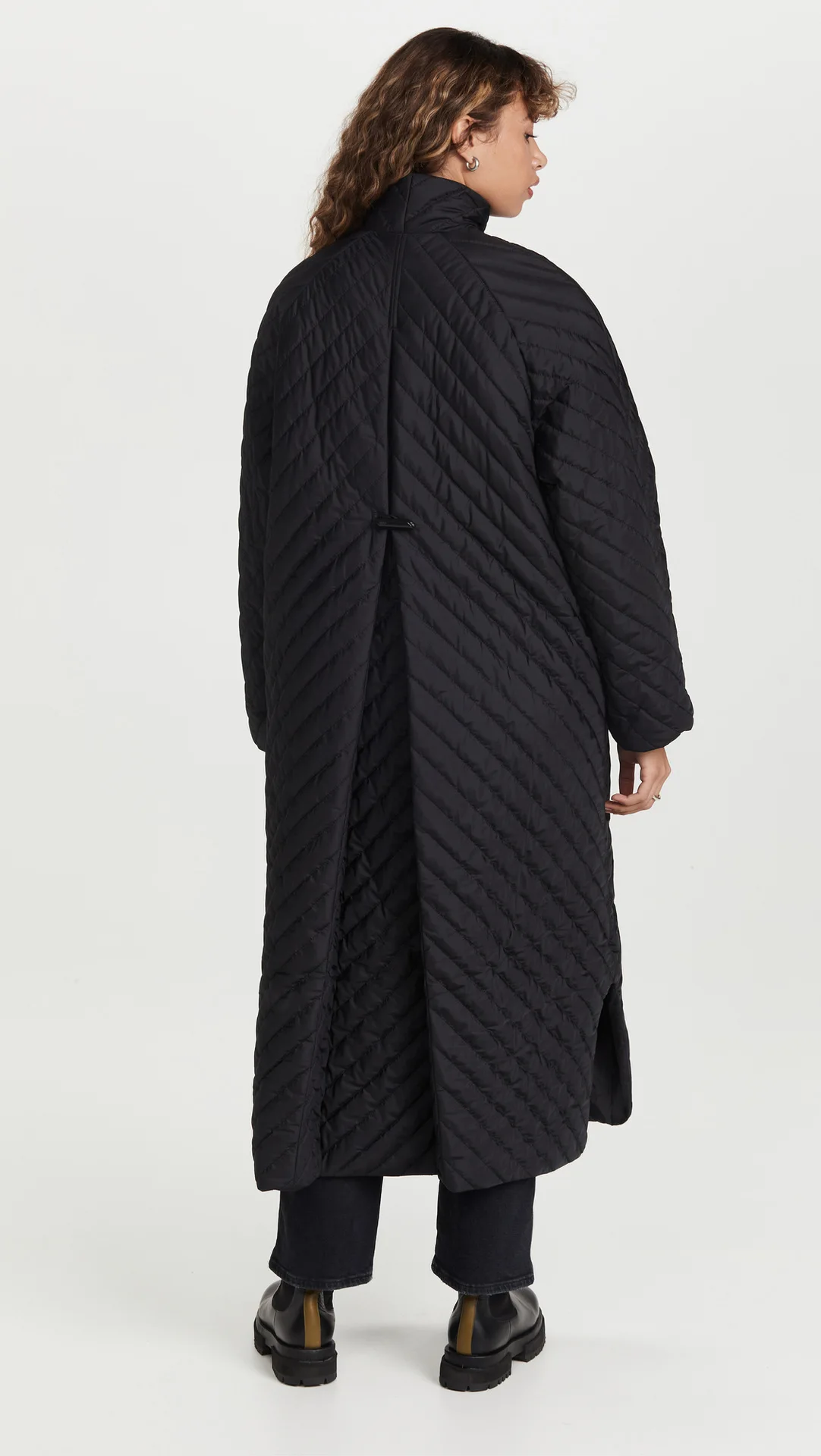 Winter clothes black zipper long cotton coat jacket check pattern cotton jacket coat cotton coat women