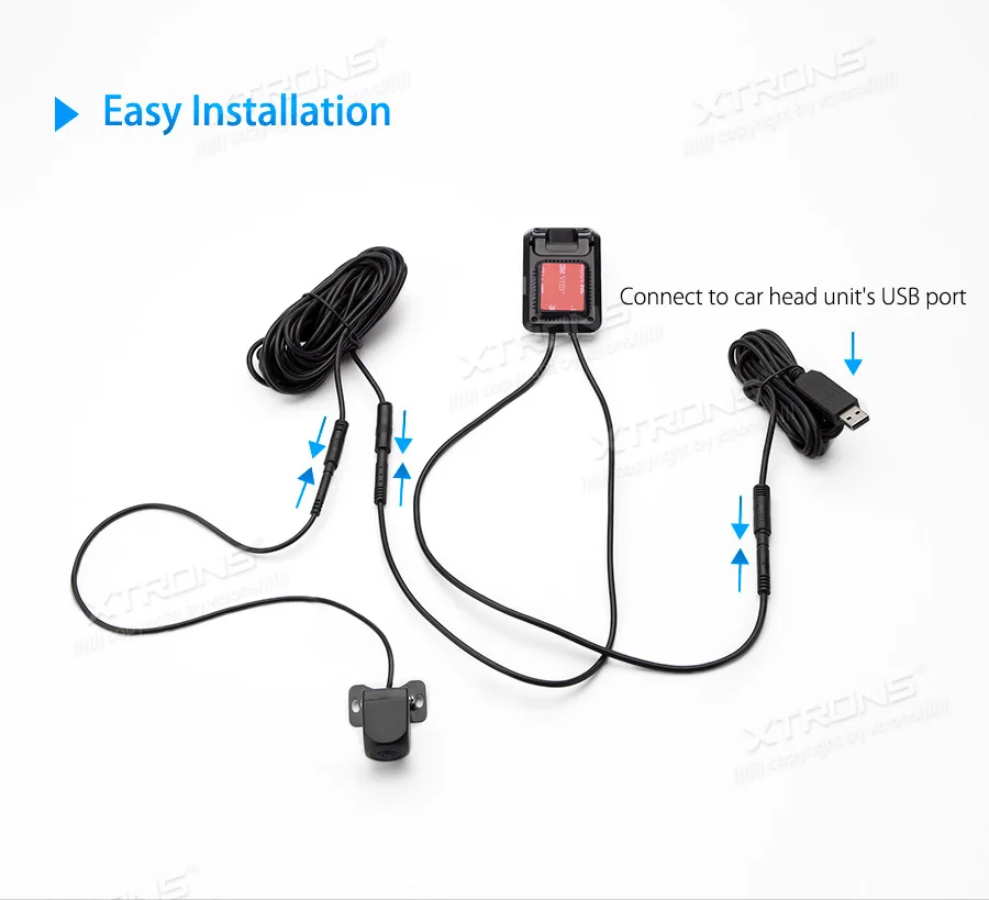 XTRONS DVR027S 1280*720 HD Автомобильная Передняя и задняя DVR система видеозаписи без