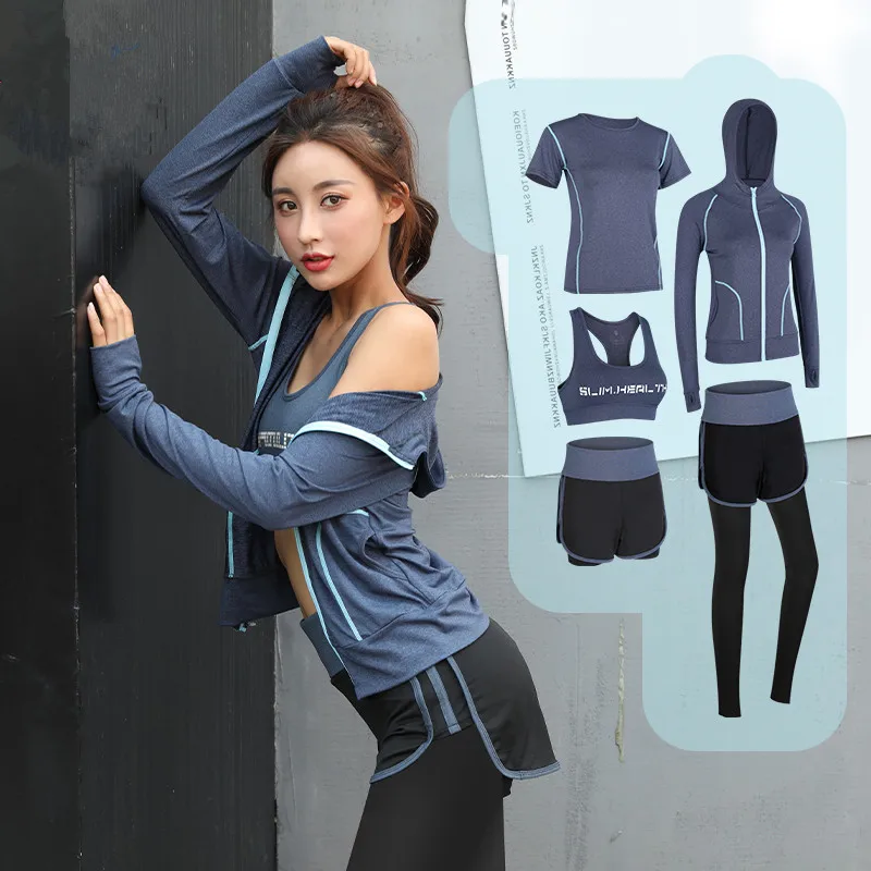 5 шт. спортивные костюмы для женщин и девочек подростков куртка футболка