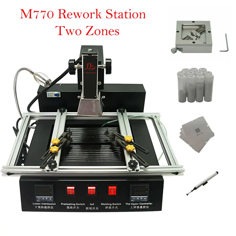 

M770 BGA Rework station IR BGA Model 2 Zones Manual Operation 1900W Infrared for Chip Repairing BGA Tool Kit