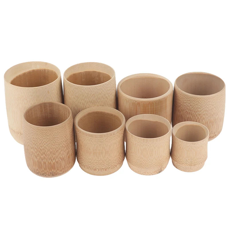 

1 шт. чашки для чая из натурального бамбука в японском стиле чашка для воды зеленые натуральные чашки ручной работы круглые чашки для чая из ...