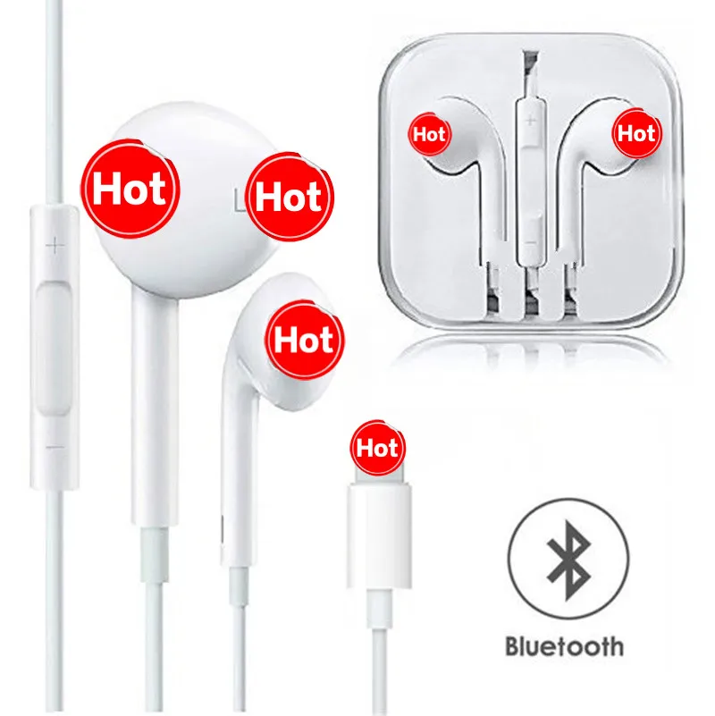 Для Apple IPhone 7 в ухо стерео наушники с микрофоном Проводные Bluetooth наушники для IPhone 8 7 Plus X XR XS Max 10 гарнитура