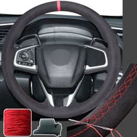hand stitch suede wrap steering wheel cover for honda civic 10th 16 19 cr v super soft non slip durable car interior