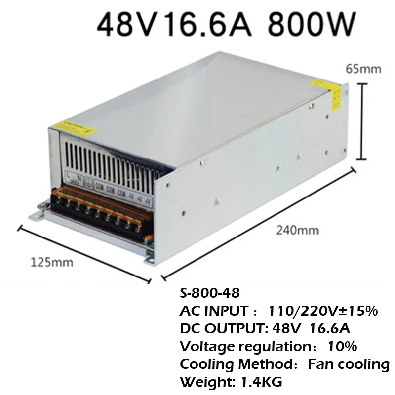 Источник питания Transform AC220V в DC24V 36V 48V Импульсный источник 500 Вт 600 800 1000 Мощный