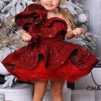 Sequins children's Spanish Dance Dress beauty pageant Princess Baby Dress birthday party ball gown Boutique baby girl Dress