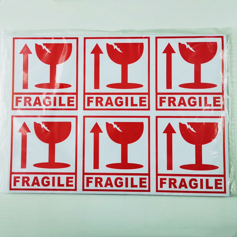 

100Pcs Fragile Goods Label Upwards Handle With Care Do Not Fall Overweight Warning Stickers