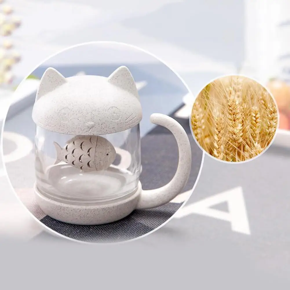 250 мл милые кошки дизайн Крупы волокон Стекло чашей термостойкие Чай кружка с