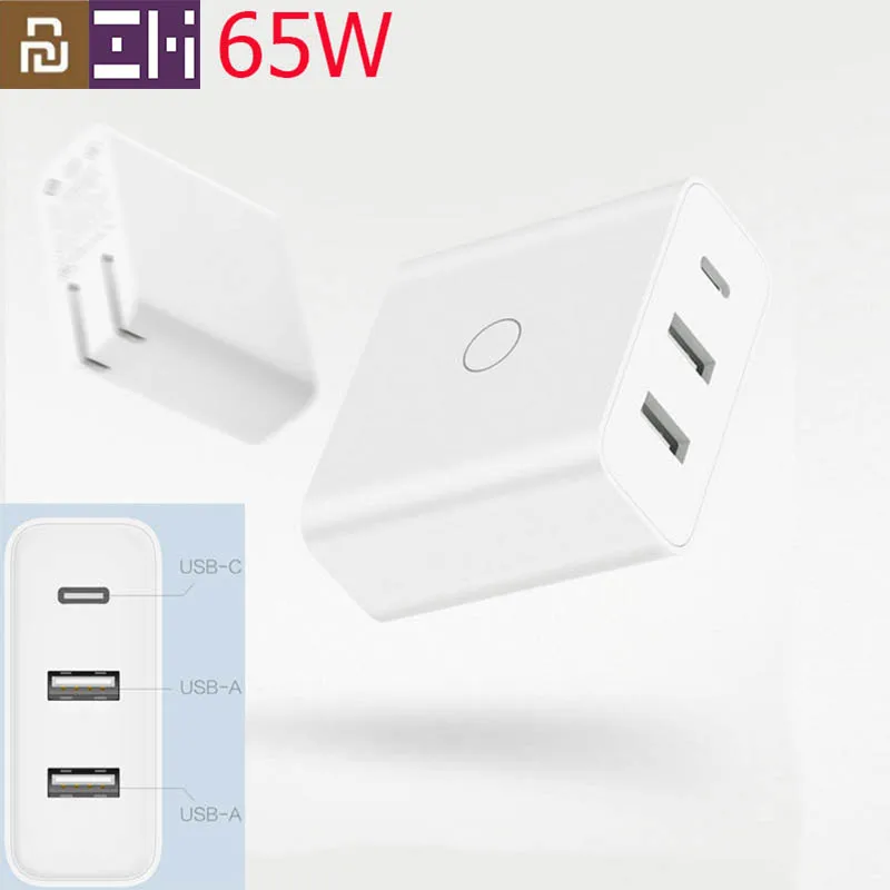 Оригинальное USB зарядное устройство Youpin ZMI 65 Вт 3 порта для Android iOS переключатель
