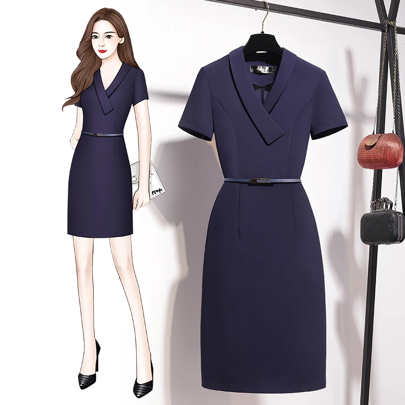 Новинка лета 2021 деловое платье модная темпераментная в стиле богини униформа