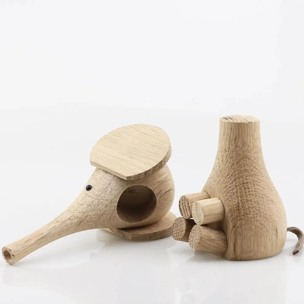 Скандинавский твердый дуб деревянный слон теленок миниатюрные креативные