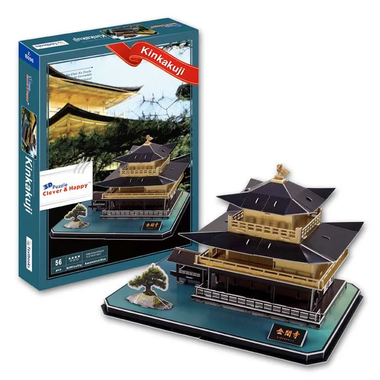 

3D пазл Candice guo из бумаги, модель здания в японском стиле, храм Kinkaku-ji kinkakuji, знаменитая великая архитектура, старинный чердак, детский подарок