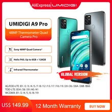 UMIDIGI A9 Pro 6 ГБ 128 Гб Смартфон глобальная версия разблокирована 48MP Quad Camera 24MP селфи Helio P60 6,3 “FHD + безрамочный экран смарт-чехол для телефона чехол для мобильного телефона
