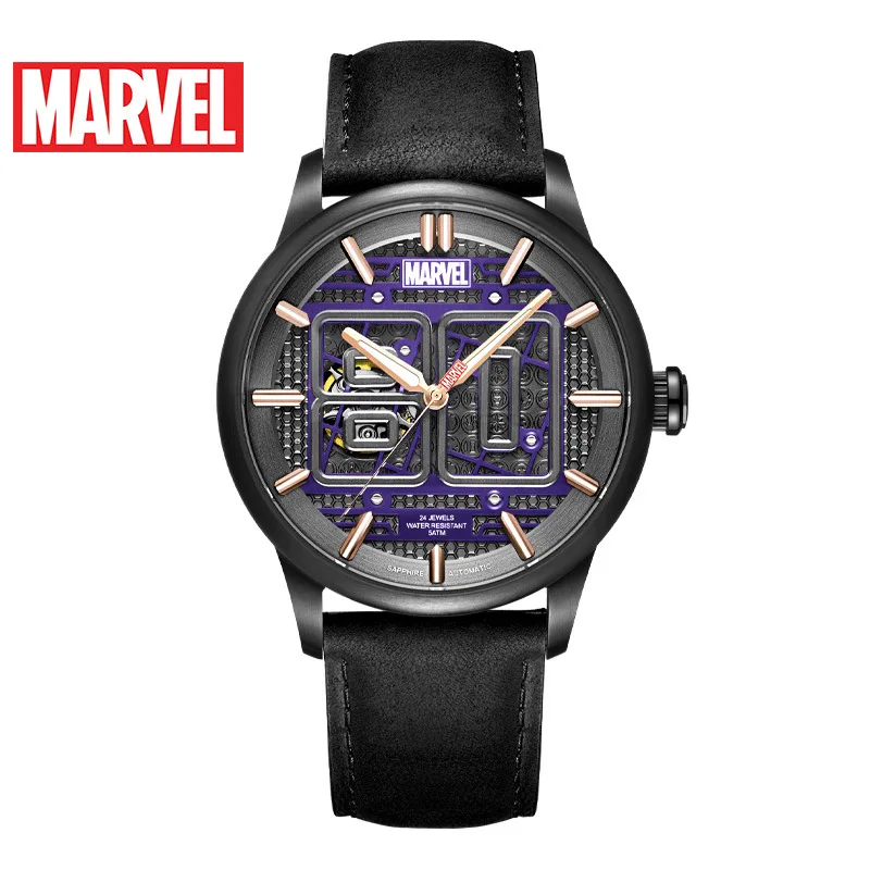 Механические часы MARVEL мужские Роскошные автоматические DISNEY с перфорацией модные