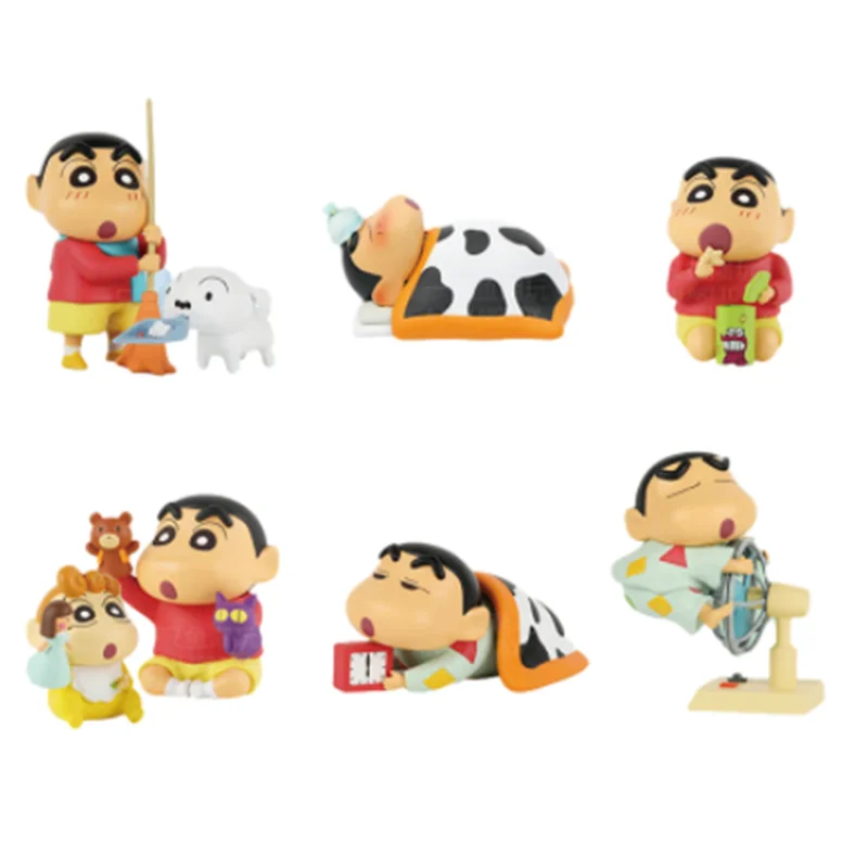 

Bandai Crayon Shin-Chan ежедневная серия шесть модных игровых фигурок милые украшения подарок на день рождения Аниме периферийные куклы
