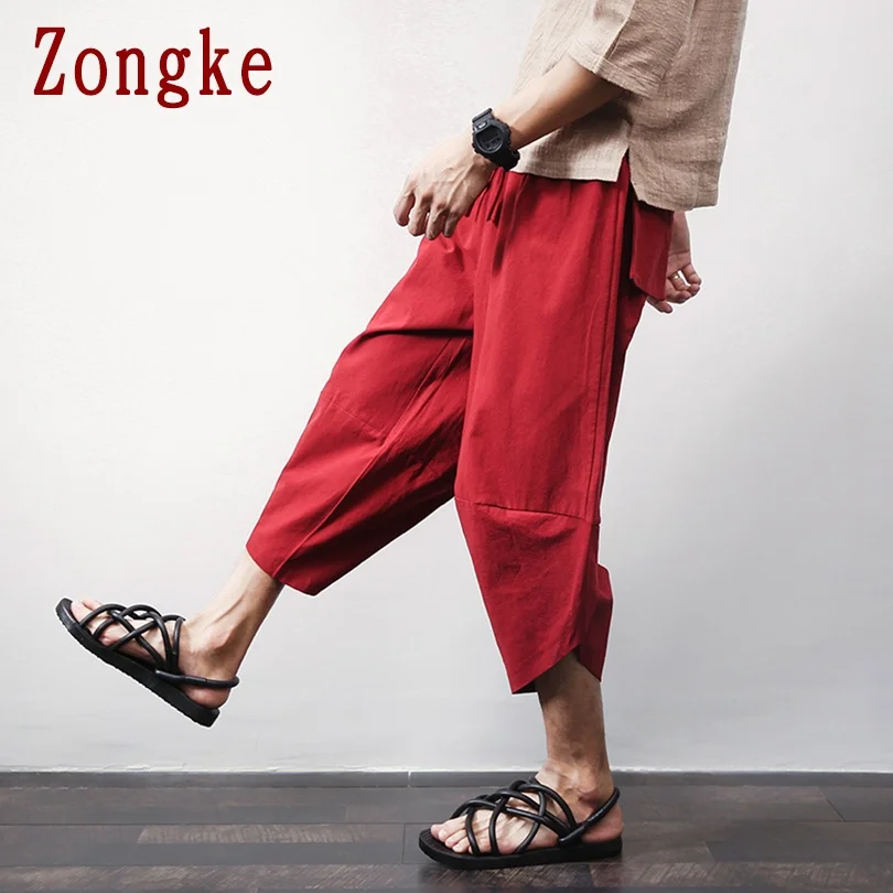 

Zongke 2021 New Solid Casual Calf-Length Pants Men Trousers Joggers Pants Men Sweatpants Hip Hop Streetwear Male Plus Size M-5XL