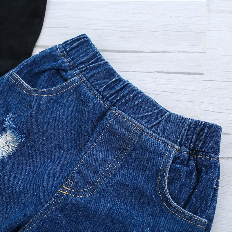 2 шт. Детские комплекты одежды для девочек летняя детская одежда с цветочным