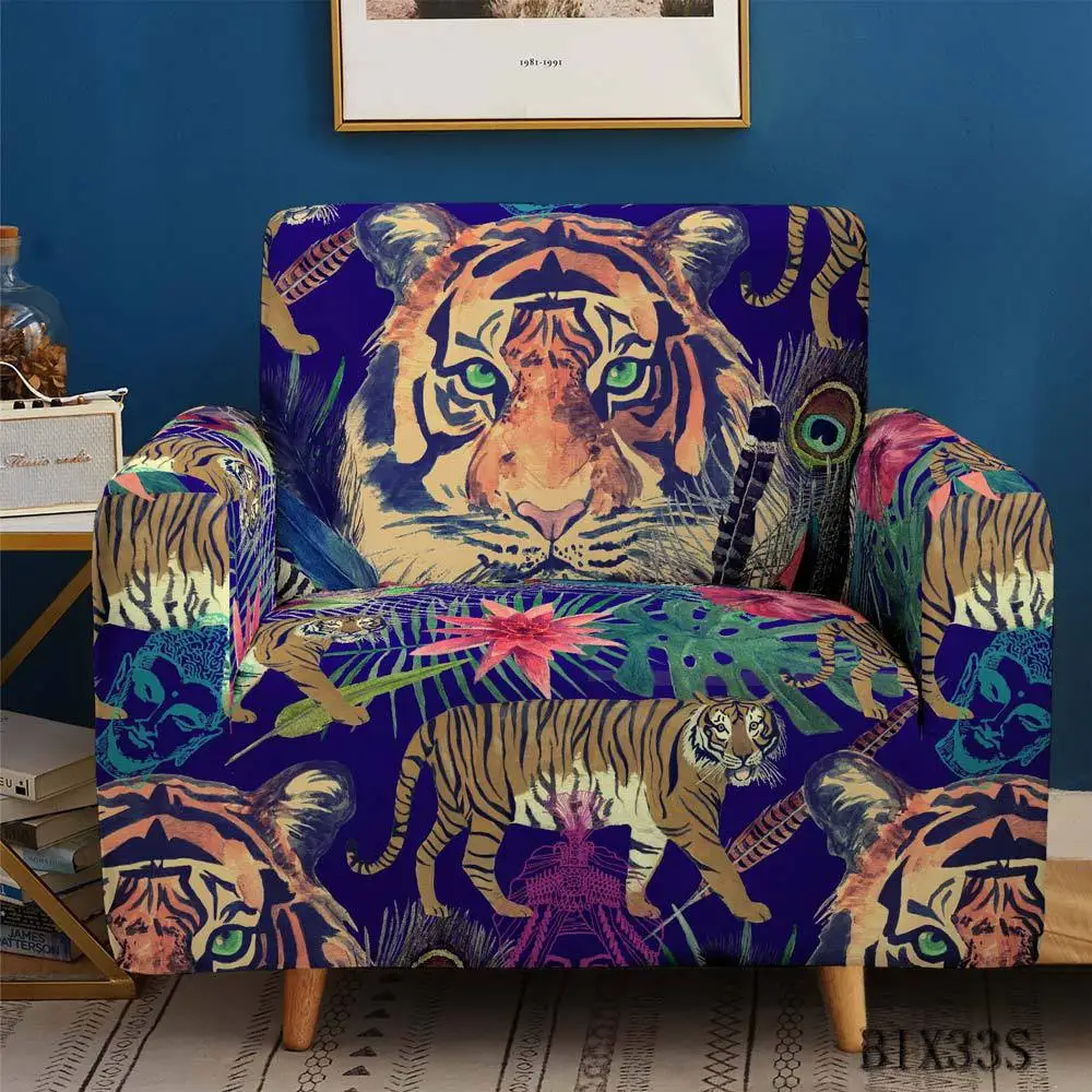 

2020 New 3D Tiger Pattern Sofa Cover Non-slip Elastic Stretch Sofa Cover 1/2/3/4 Seater Sof Slipcover Couch Covers