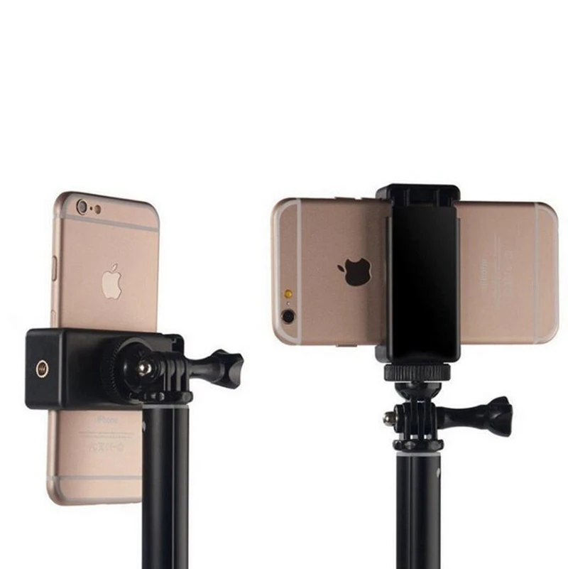 Черный зажим для телефона штативы Зажим подставка держатель с 2 отверстиями