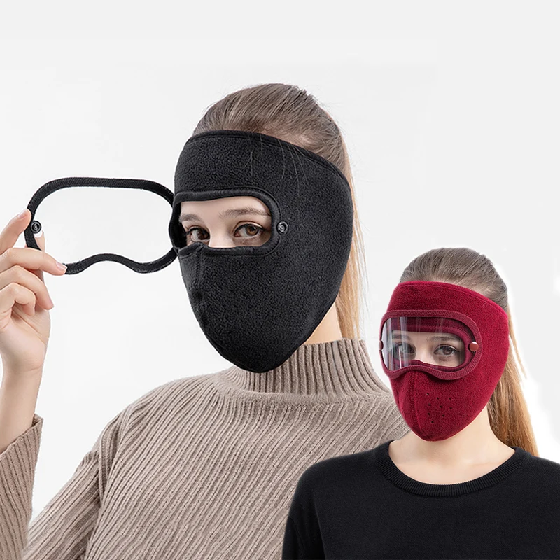 Теплая замшевая шапка в маске для верховой езды ветрозащитные очки высокого