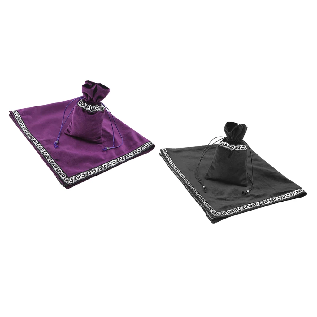 2 цвета алтарное Таро скатерть 26x26 дюймов гадание Wicca бархатная ткань с мешочком