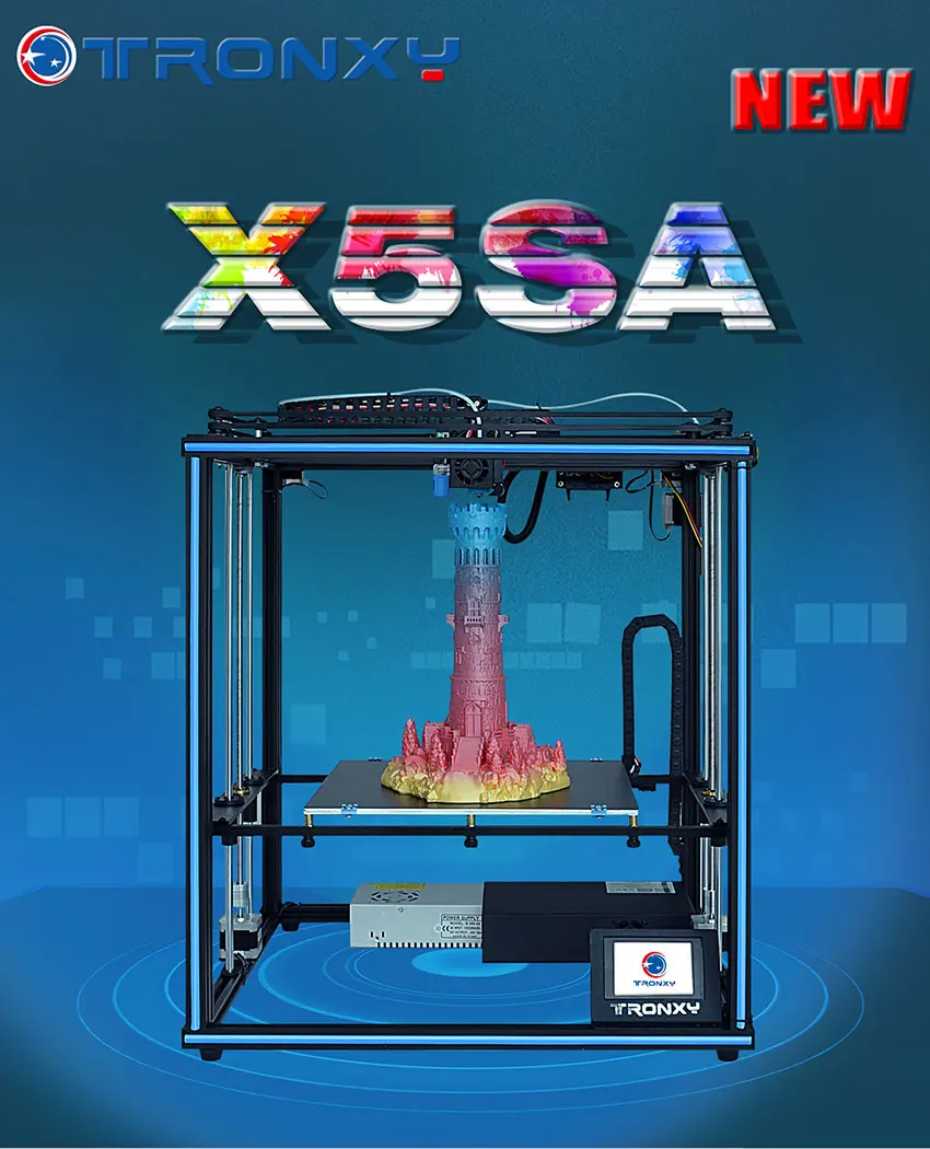 Модернизированный TRONXY 3d принтер X5SA-400/X5SA PRO/X5SA 24 В DIY сенсорный экран автоматический уровень большой размер печати 3d машина ABS нити